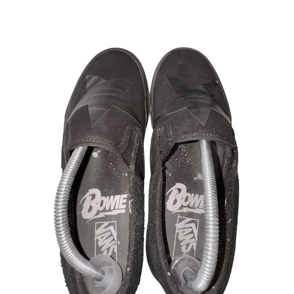 Men 8 womens 9.5 David Bowie X Vans Black Suede & Canvas Star Slip-On Sneakers S - Picture 9 of 11